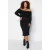 Trendyol Curve Dames Zwart Effen Midi Lang Avond / Dagelijks Bodycon Grote maten Jurk