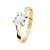 Solitaire Diamond 0,50 Cts 4 Claws Geel Goud 18 Karaat