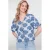Geisha gebloemde blousetop blauw