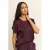 Expresso satijnen blousetop – roodbruin