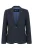 Marineblauwe tweed blazer met getailleerde pasvorm voor dames