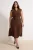 Trendyol Curve Dames Bruin Effen Maxi Mouwloos Casual Recht Grote maten Jurk
