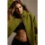 TRENDYOLMİLLA Dames Groen Effen Lang Oversized Winter Jassen