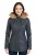 Dames blauwe leren parka met capuchon – Charleville