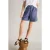 White Stuff Belle Linen Short Blue Multi