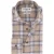 Overhemden Ledub Modern Fit beige blauw geruit