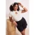 Trendyol Curve Dames Ecru Gestreept Kort Getailleerd Grote maten Blouses