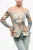 Gestreept linnen off-shoulder blazer in veelkleurig