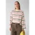 Shoeby gestreepte longsleeve met studs – roze/ecru/bruin