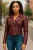 Dames Burgundy Cropped Brando leren bikerjack – Durban