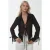 V-hals Blouse met Strik en Rimpel Mouwen