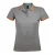SOLS Dames/dames Pasadena getipt korte mouw Pique Polo Shirt (Grijze mergel/oranje)
