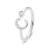 Luxenter 925 Sterling zilveren ring met gerhodineerde briljant zirkonia – Alfabet
