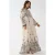 Geprinte V-hals Maxi-jurk met Knopdetail