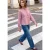 Blouse met lange mouwen, ronde hals en ruches