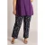 Colletta slim fit broek Plus Size met print – zwart