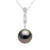 Ketting Diamonds 0,03 Cts Pearl Tahiti Ronde 9-10mm White Gold