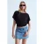 Dames Modal Blend Uitsnijding Crew Neck Blouse