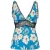 PINKO Trovato Top Jaquard Stampa Fiore Grafico Turquoise/butter/bl