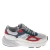 Hip leren sneakers grijs/rood/donkerblauw