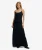 Bias Cut Maxi Slip Jurk Black