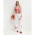 Raffaela D’Angelo Pantalone lino con applicazioni fiori color