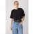 TRENDYOLMİLLA Dames Zwart Effen Kort Regular fit T-shirts