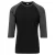 Urban Classics Heren Contrast Raglan 3/4 Mouwen T-shirt (Zwart/Kool)