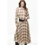 Mango geruite midi rok – beige/bruin