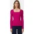 Colourful Rebel Ariel Square Neckline Knitted Top Fuchsia