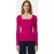 Colourful Rebel Ariel Square Neckline Knitted Top Fuchsia