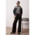 TRENDYOLMİLLA Dames Zwart Effen Wijde pijp Normale taille Broeken