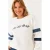 Gestreepte Geborduurde Ronde Hals Sweatshirt