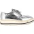 Prada Wingtip Oxford platform sneakers in metallic zilverkleurig leer