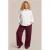 Exxcellent Plus Size straight leg broek – aubergine