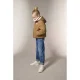 KIDS ONLY GIRL reversible gewatteerde winterjas camel/ecru