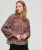 Geweven top met Smokwerk en Print Roze