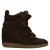 Sacha suède sneakers met sleehak – donkerbruin