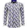 Tony Backer Overhemden met gitaar print blauw