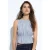 MANGO TEEN gestreepte top met peplum en smockwerk – lichtblauw