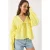 Gestructureerde V-hals Crop Blouse met Strik