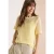 Cecil Dames Shirt met ronde hals in ajour look in Geel