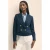Brooks Brothers Cropped Double-breasted Faille Blazer Navy