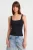 Geribbelde vierkante hals mouwloze blouse