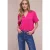 Street One Dames Blouse met korte mouwen in mousseline kwaliteit in Pink