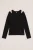 WE Fashion – Meisjes T-shirt van ribstof – Zwart – Katoen –