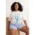 Trendyol Curve Dames Ecru Grafisch Kort Oversized Grote maten T-shirts