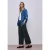 Street One Dames Wide Legs broek met knoopdetail in Groen