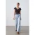 Dames Slim Fit Katoenen U-hals T-shirt