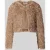 Christian Berg Woman Selection Cropped jas met veren en ronde halslijn